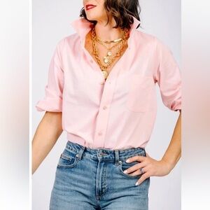 NWT KMJ Kate McHale Jensen Pink Meeghan Button-Down Shirt Medium